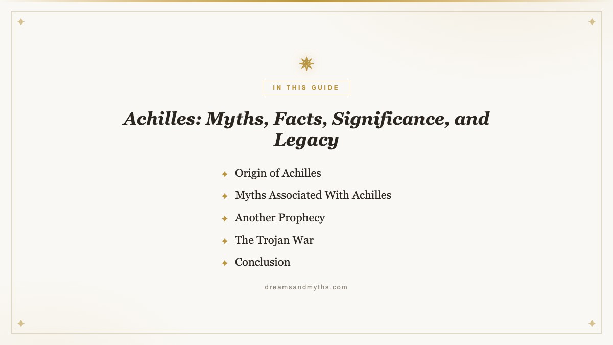 At a glance — Achilles: Myths, Facts, Significance, and Legacy