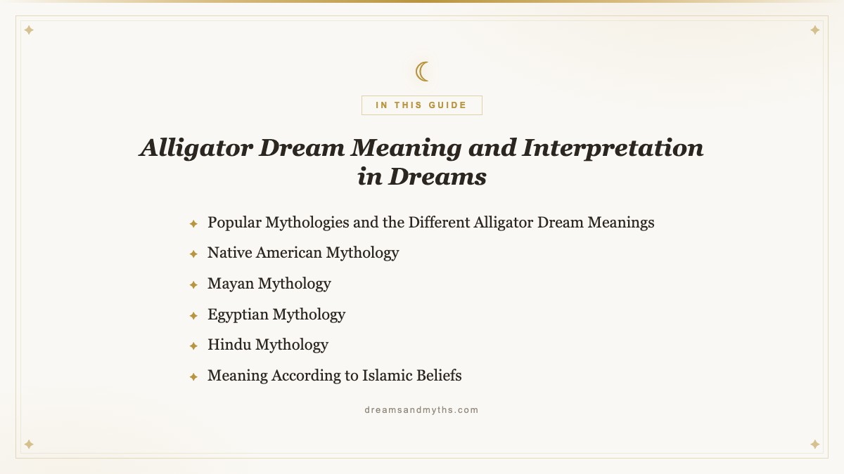 At a glance — Alligator Dream Meaning and Interpretation in Dreams