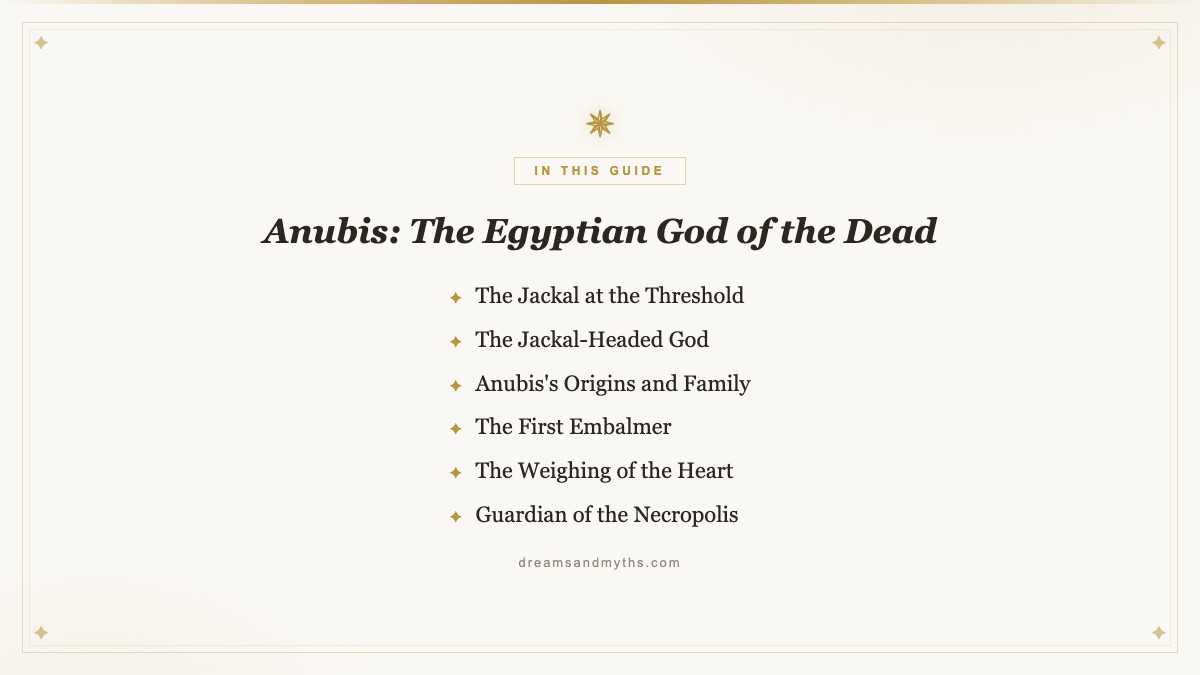 At a glance — Anubis: The Egyptian God of the Dead