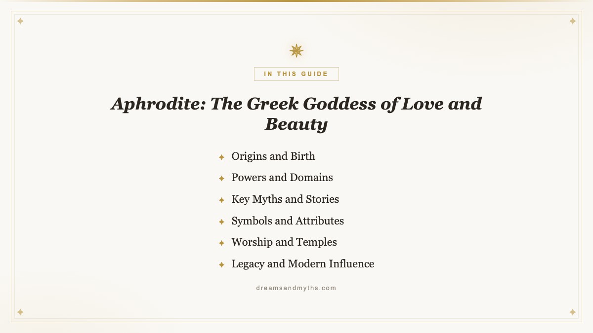 At a glance — Aphrodite: The Greek Goddess of Love and Beauty