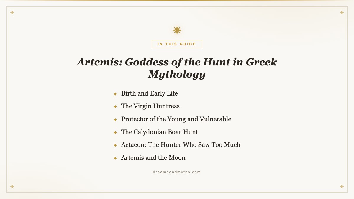 At a glance — Artemis: Goddess of the Hunt in Greek Mythology