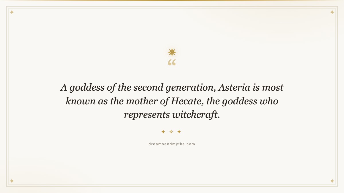 Pull quote from Asteria: Goddess of The Stars From Greek