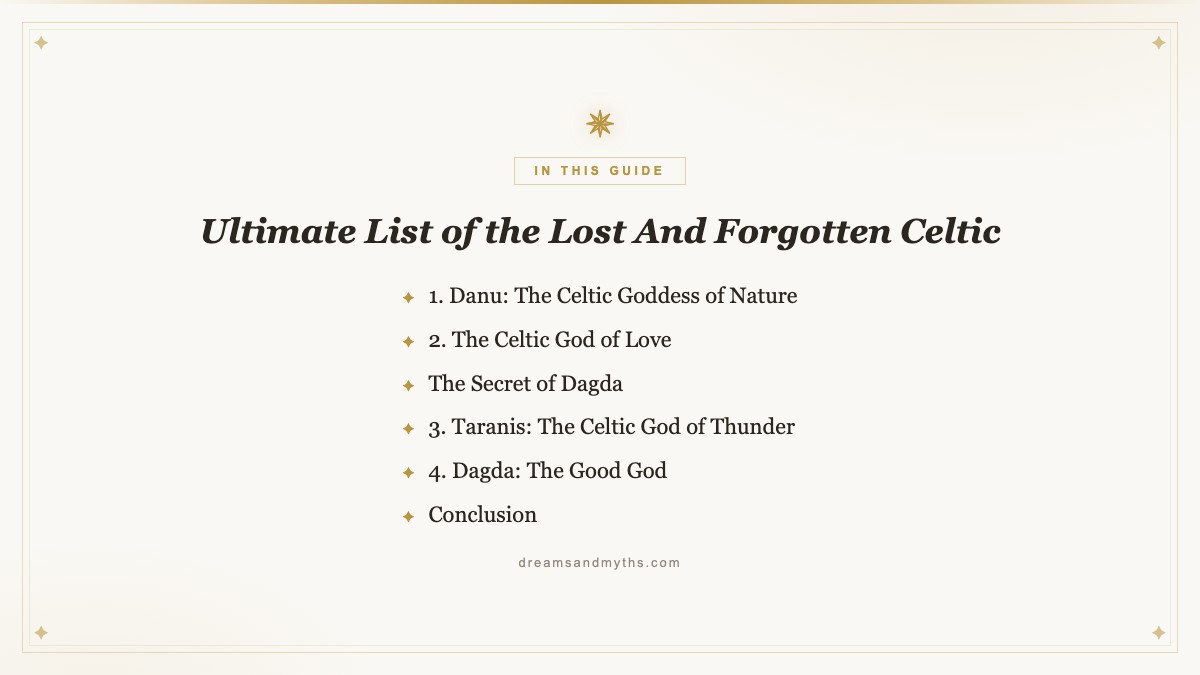 At a glance — Ultimate List of the Lost And Forgotten Celtic
