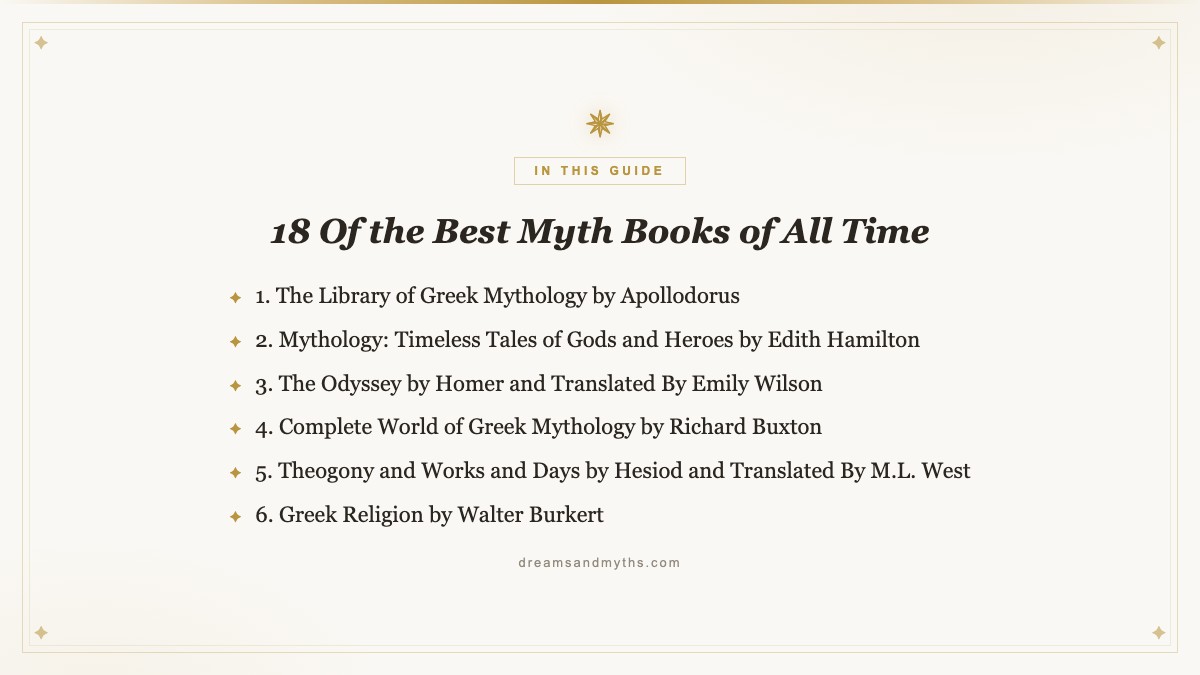At a glance — 18 Of the Best Myth Books of All Time