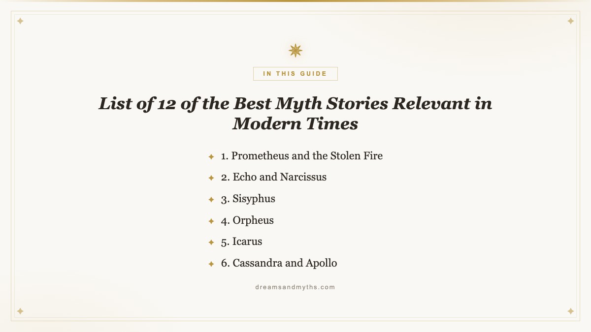 At a glance — List of 12 of the Best Myth Stories Relevant in Modern Times