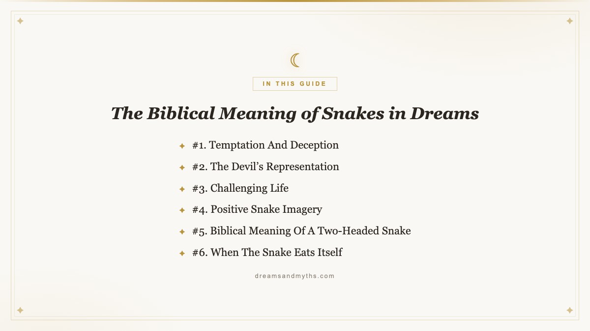 At a glance — The Biblical Meaning of Snakes in Dreams