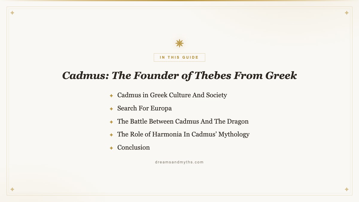 At a glance — Cadmus: The Founder of Thebes From Greek