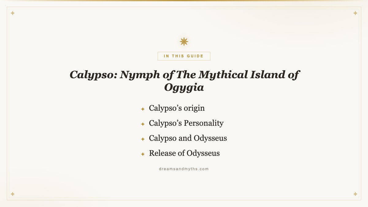 At a glance — Calypso: Nymph of The Mythical Island of Ogygia