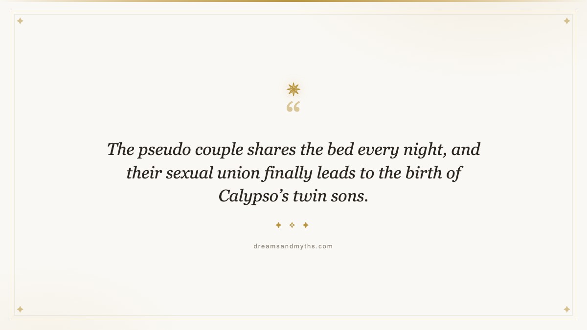 Pull quote from Calypso: Nymph of The Mythical Island of Ogygia