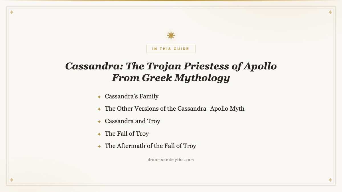 At a glance — Cassandra: The Trojan Priestess of Apollo From Greek Mythology