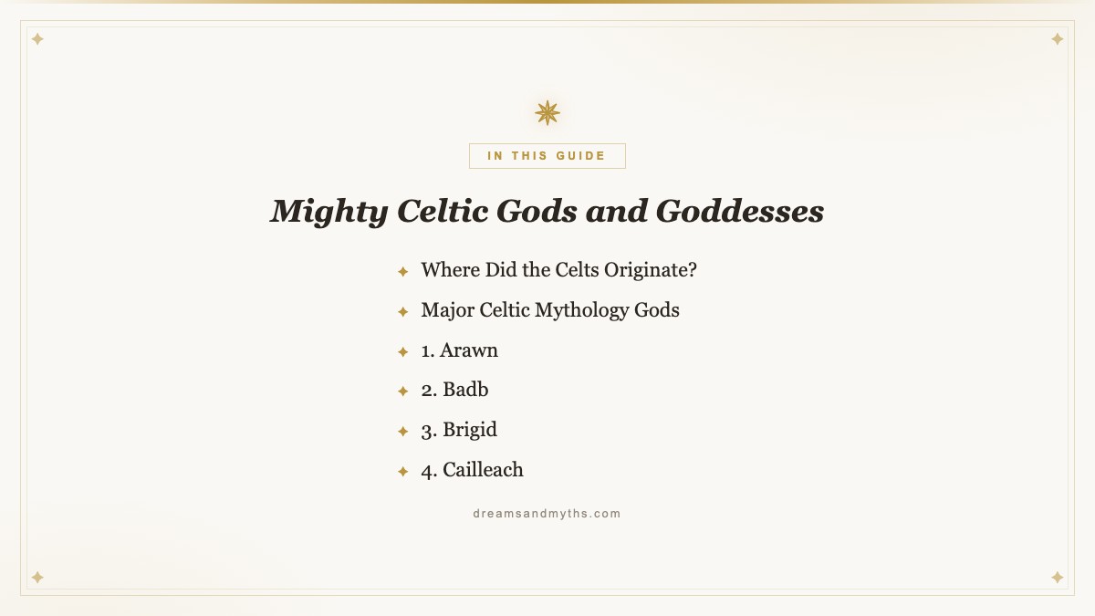 At a glance — Mighty Celtic Gods and Goddesses