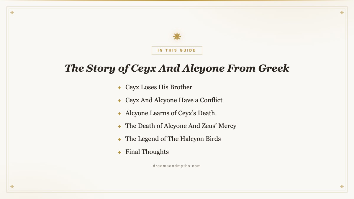 At a glance — The Story of Ceyx And Alcyone From Greek