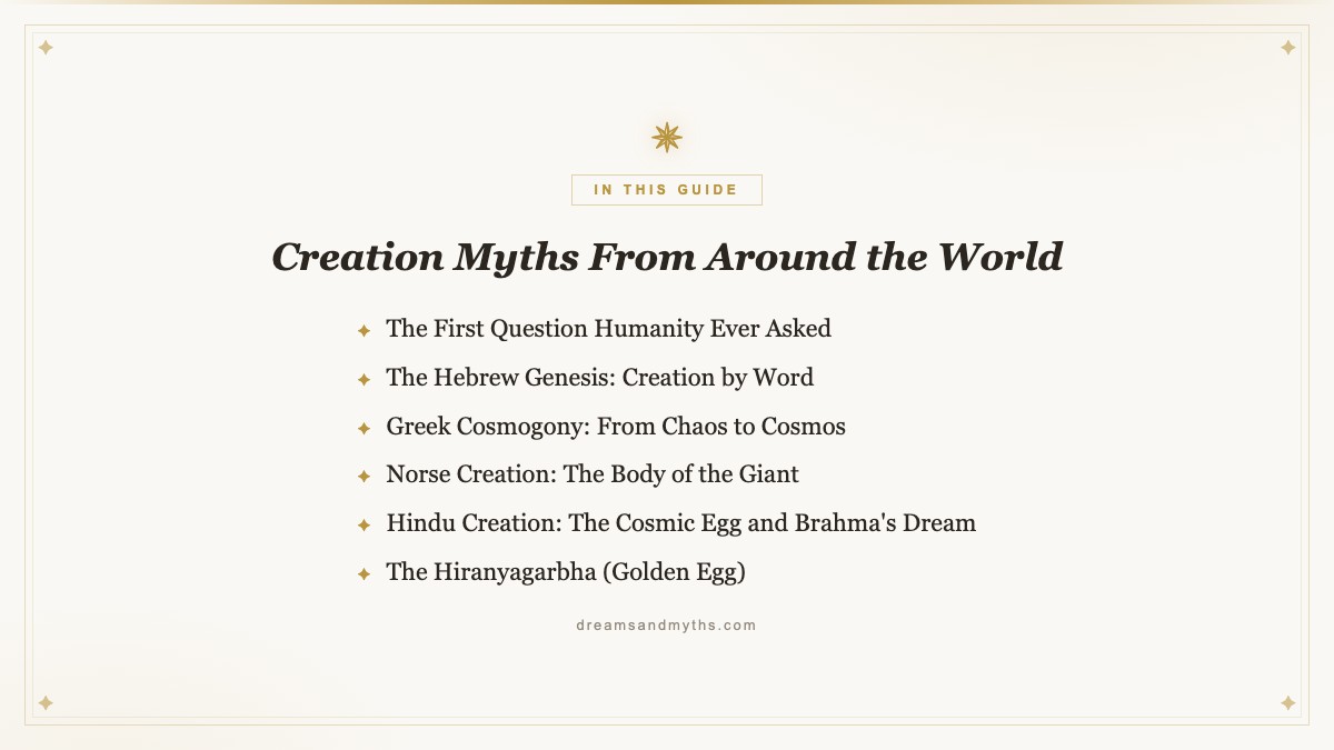 At a glance — Creation Myths From Around the World