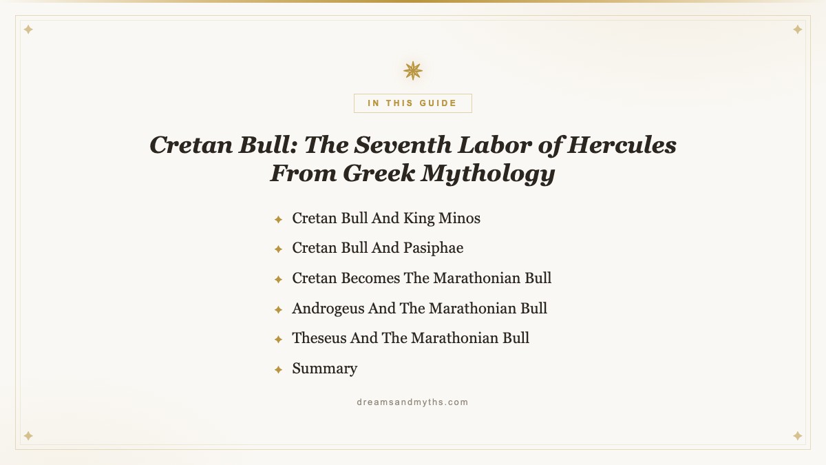 At a glance — Cretan Bull: The Seventh Labor of Hercules From Greek Mythology