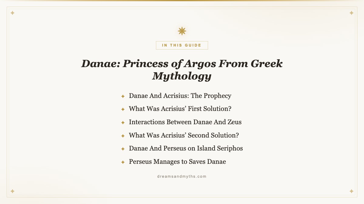 At a glance — Danae: Princess of Argos From Greek Mythology