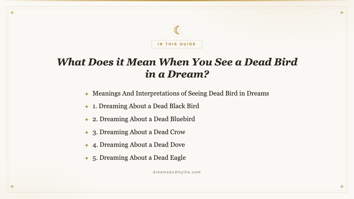 At a glance — What Does it Mean When You See a Dead Bird in a Dream?