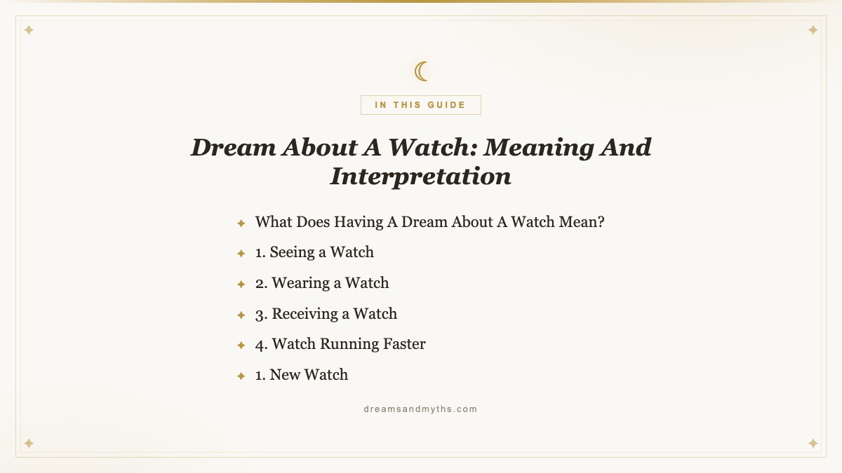At a glance — Dream About A Watch: Meaning And Interpretation