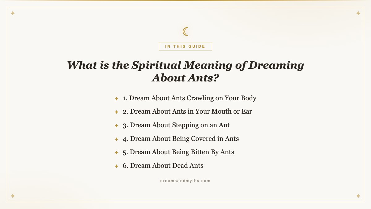 At a glance — What is the Spiritual Meaning of Dreaming About Ants?