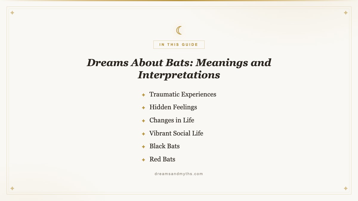 At a glance — Dreams About Bats: Meanings and Interpretations