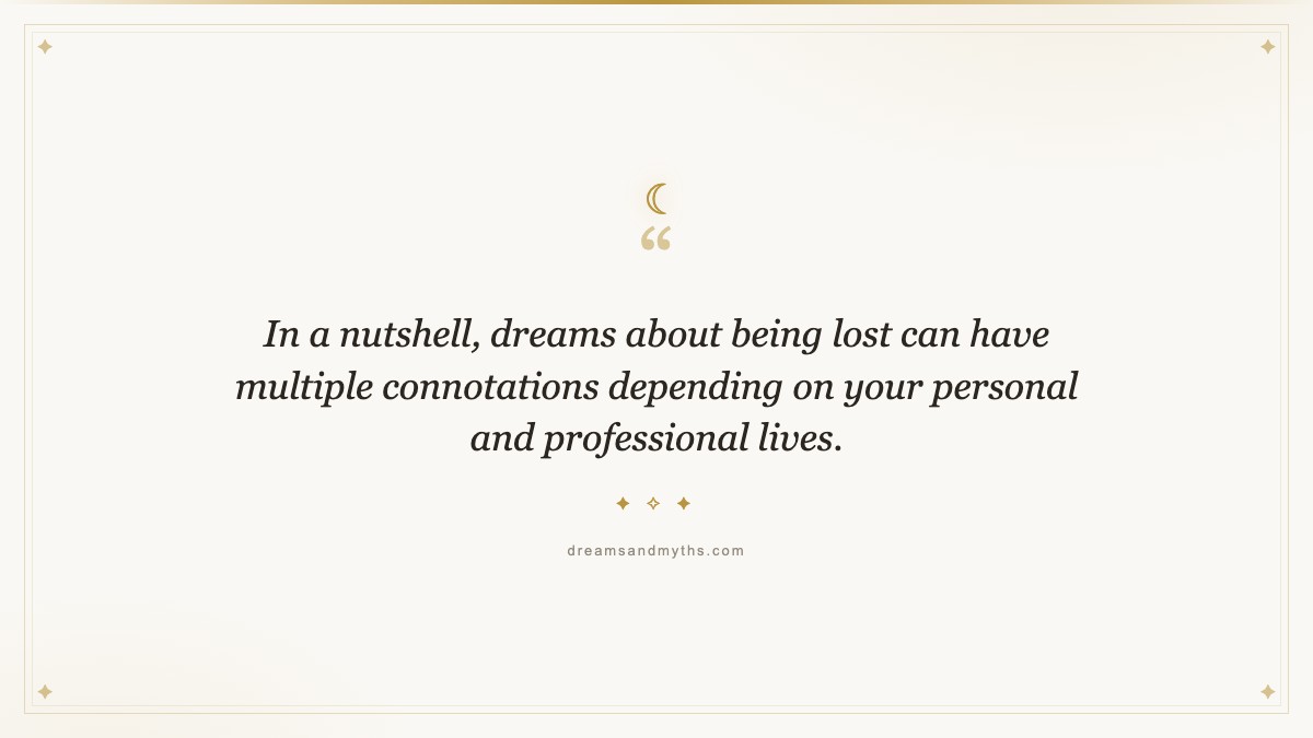 Pull quote from Dreams About Being Lost