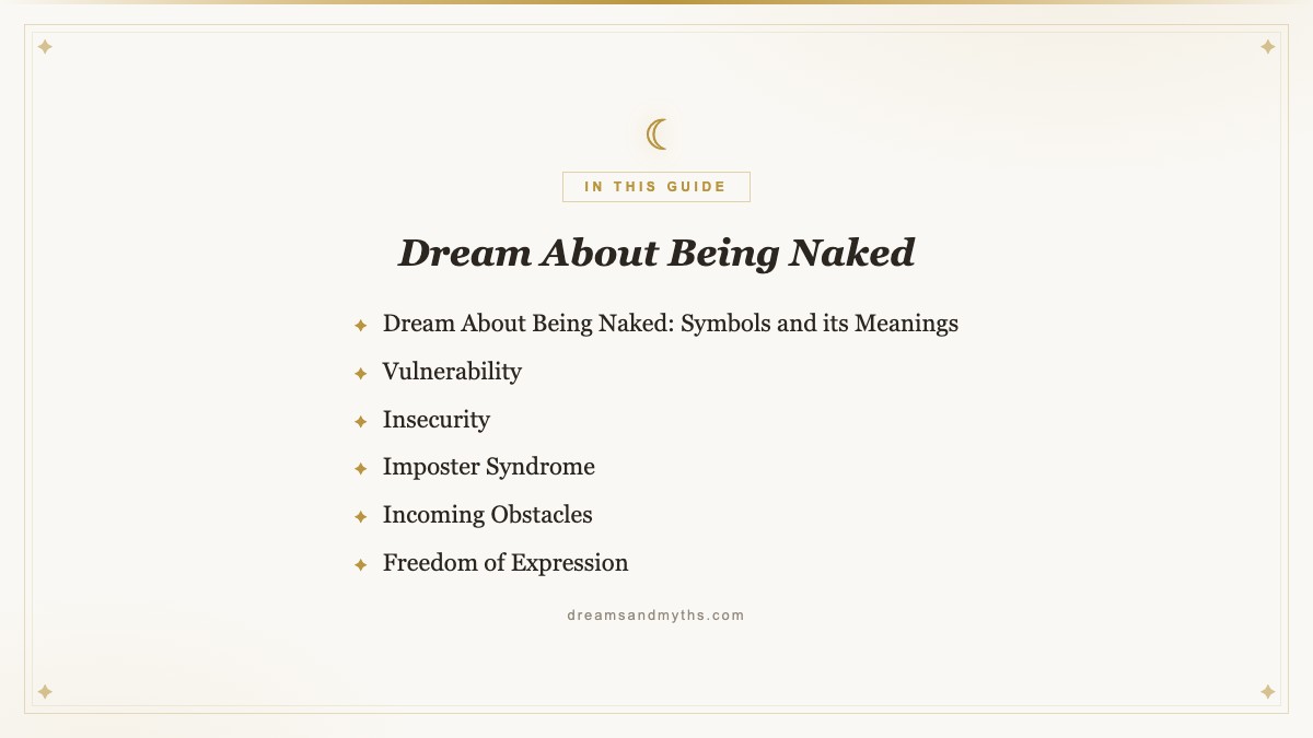 At a glance — Dream About Being Naked