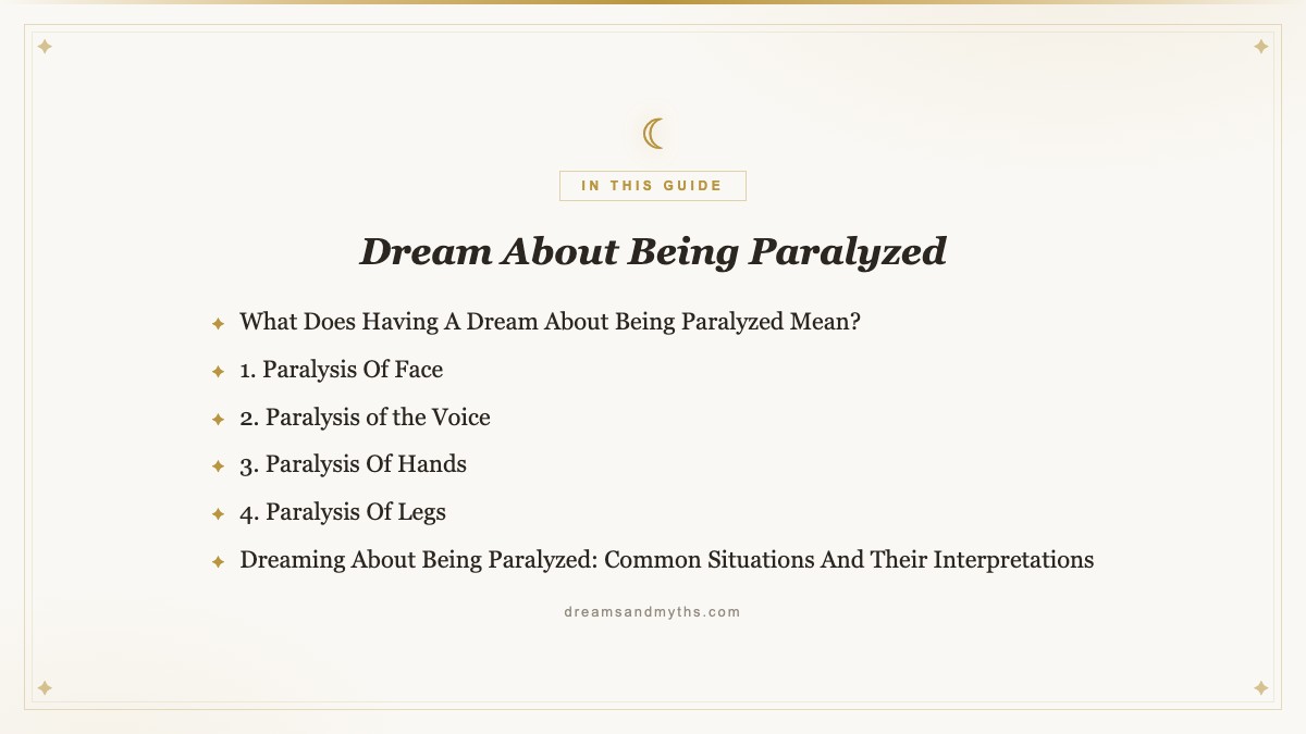 At a glance — Dream About Being Paralyzed