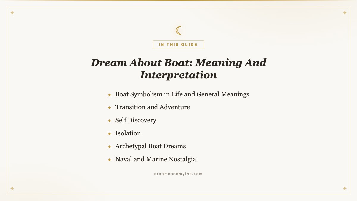At a glance — Dream About Boat: Meaning And Interpretation