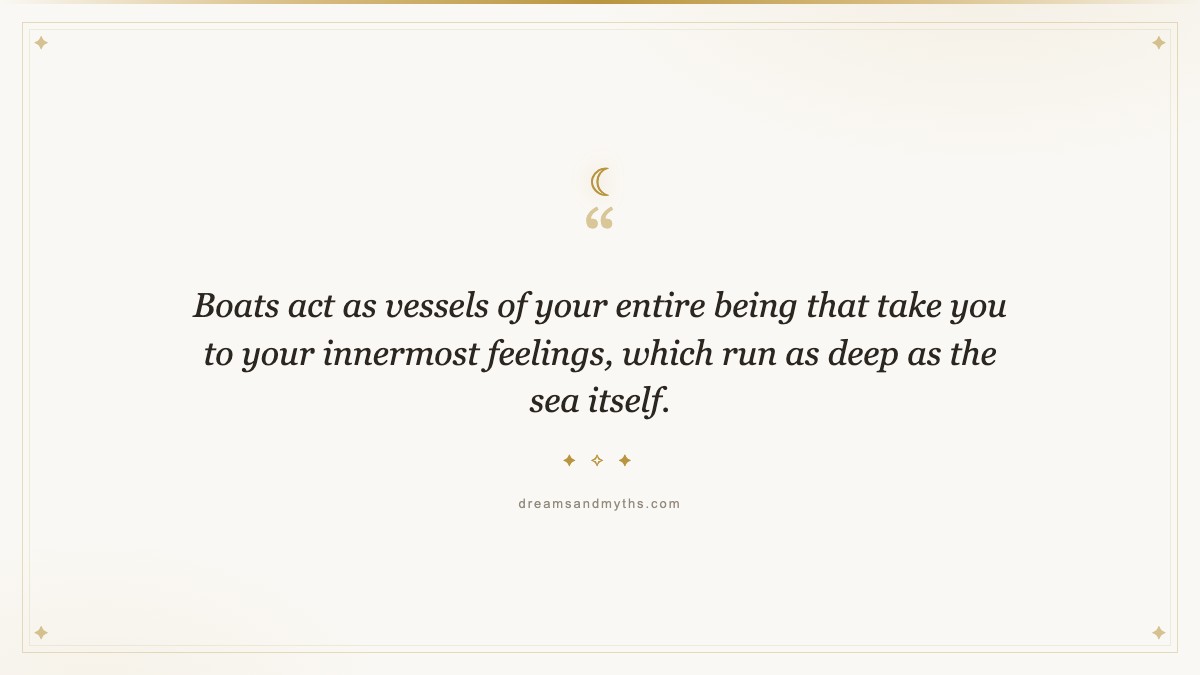 Pull quote from Dream About Boat: Meaning And Interpretation