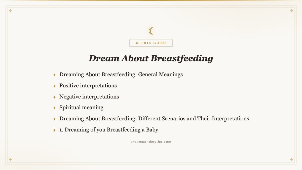 At a glance — Dream About Breastfeeding