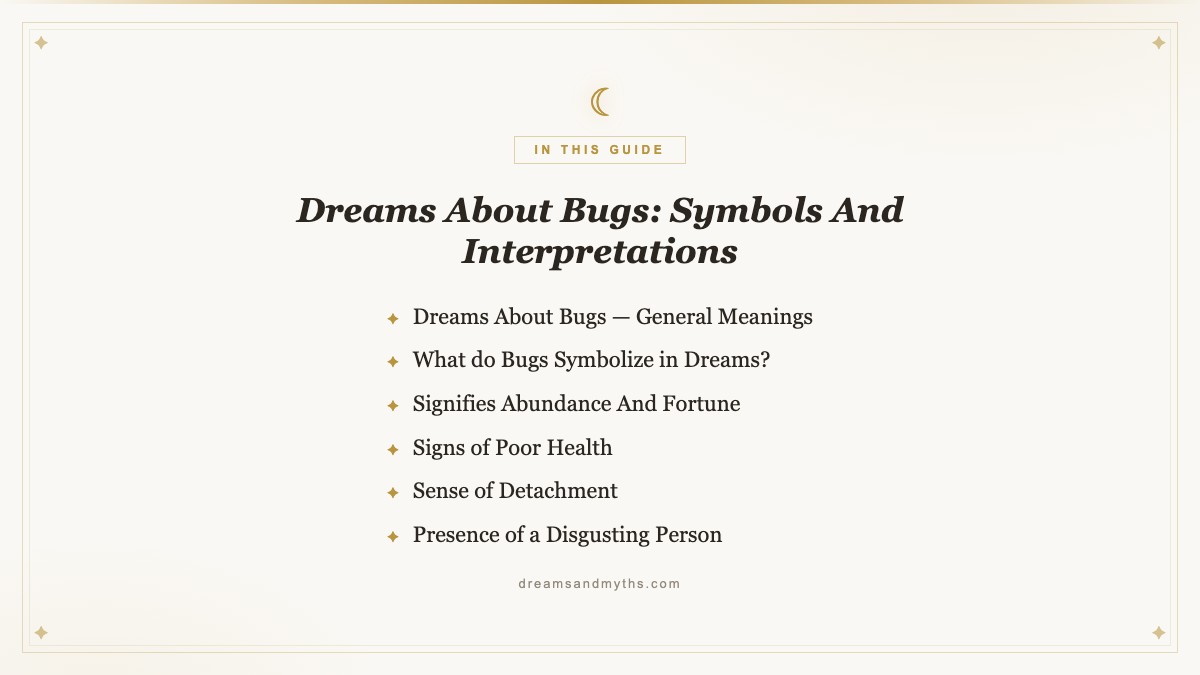 At a glance — Dreams About Bugs: Symbols And Interpretations