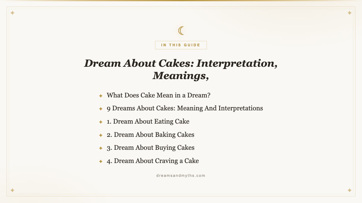 At a glance — Dream About Cakes: Interpretation, Meanings,