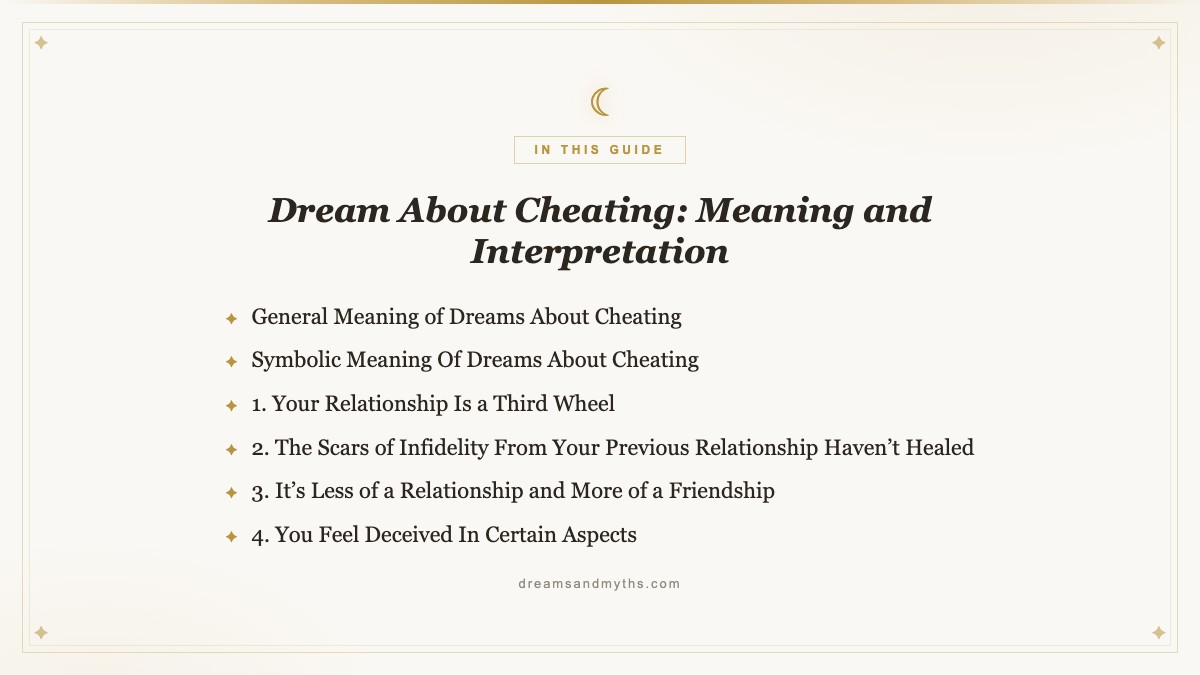 At a glance — Dream About Cheating: Meaning and Interpretation