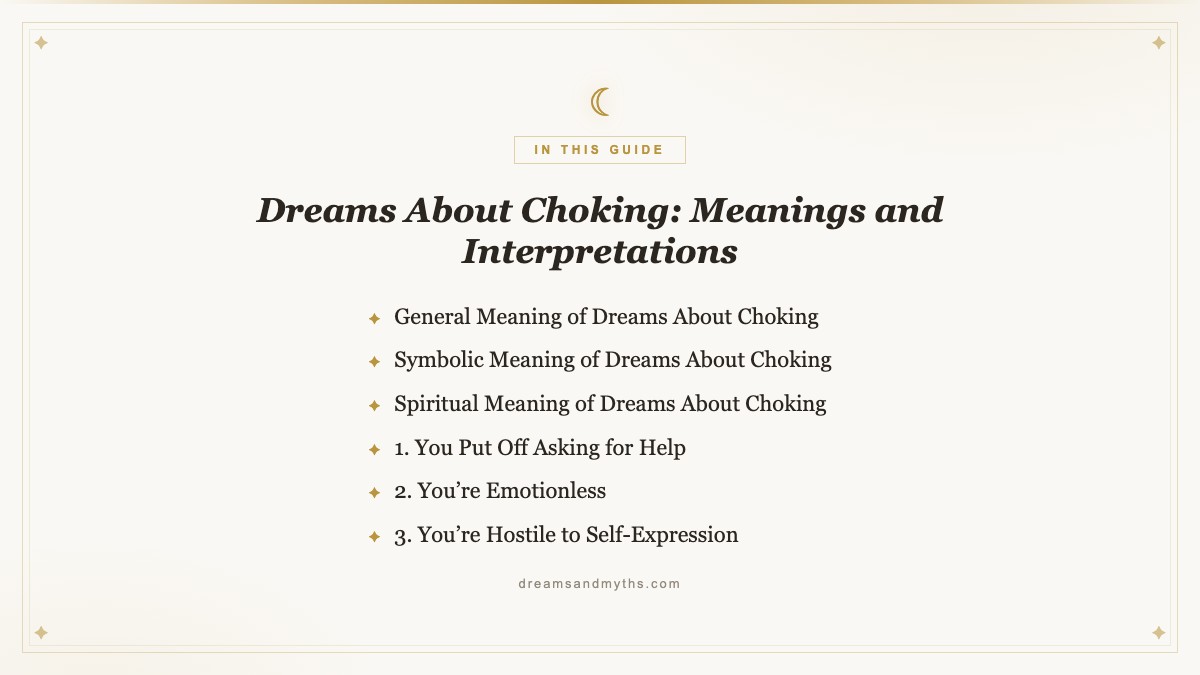 At a glance — Dreams About Choking: Meanings and Interpretations
