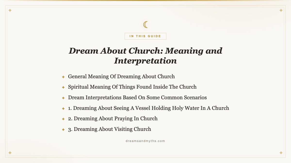 At a glance — Dream About Church: Meaning and Interpretation