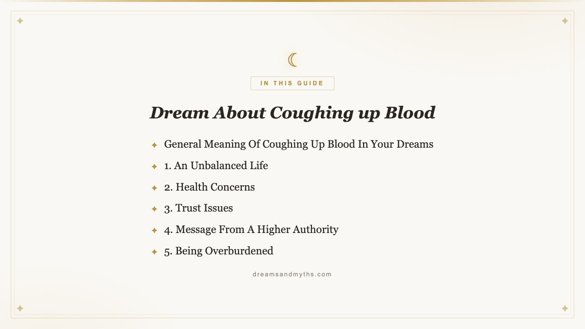 At a glance — Dream About Coughing up Blood