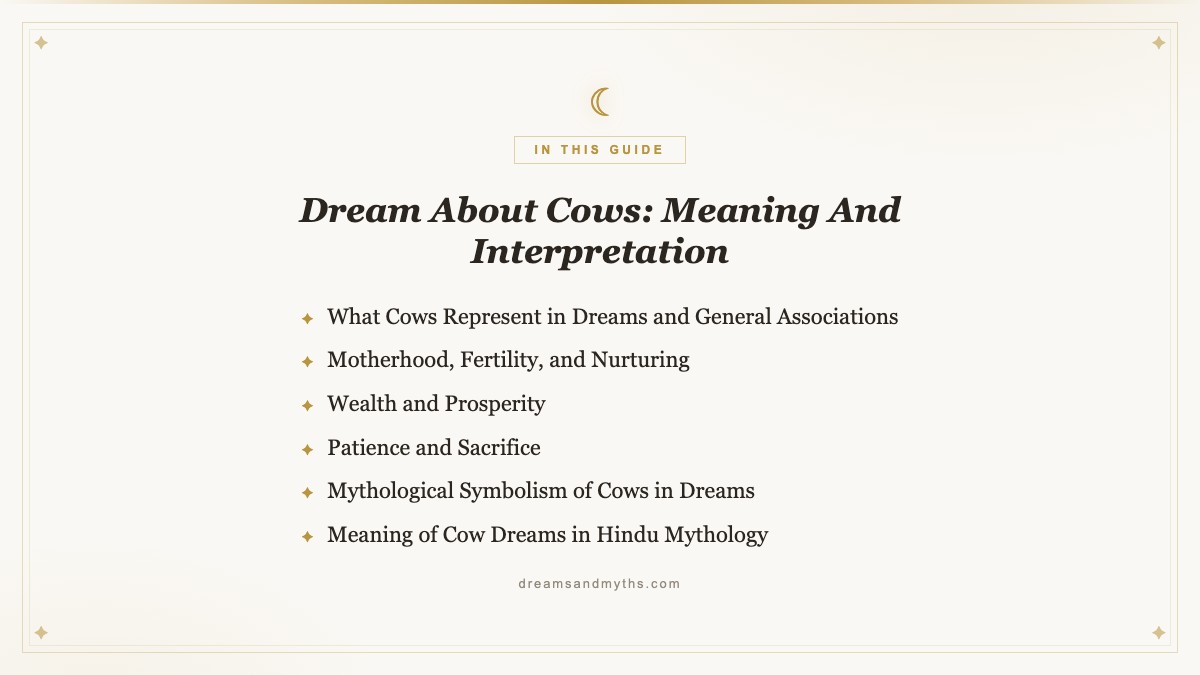 At a glance — Dream About Cows: Meaning And Interpretation