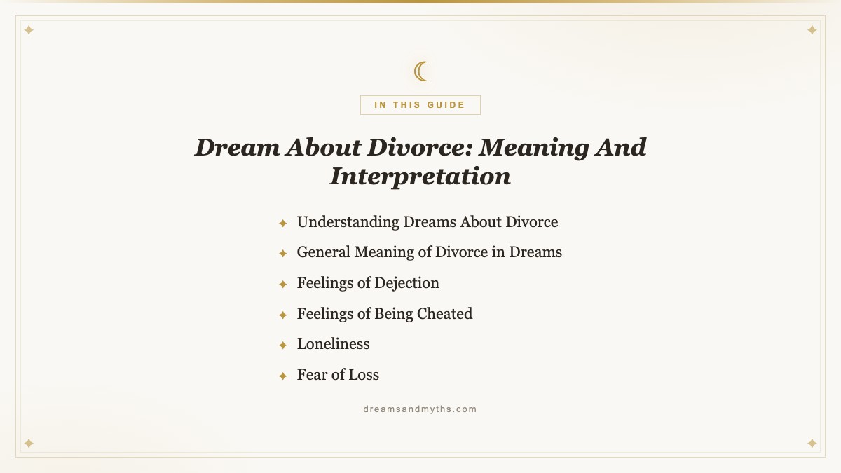 At a glance — Dream About Divorce: Meaning And Interpretation