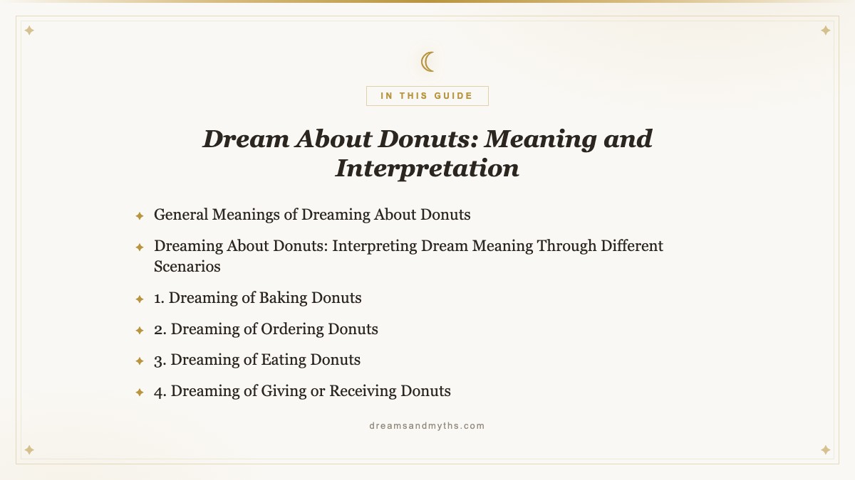 At a glance — Dream About Donuts: Meaning and Interpretation