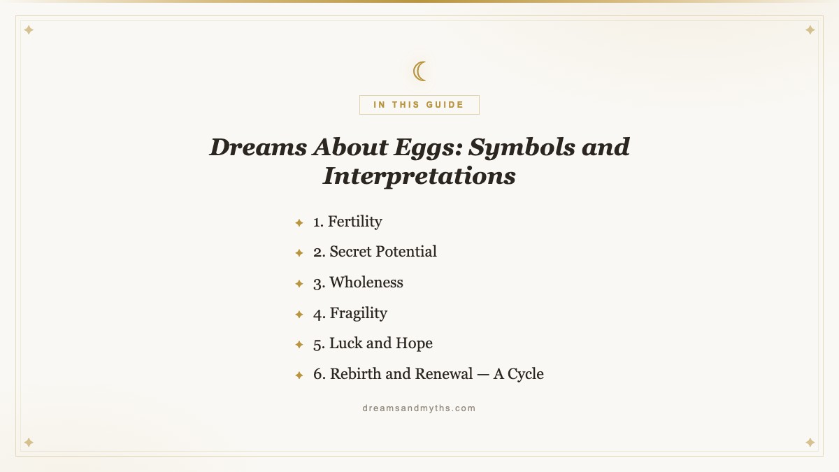 At a glance — Dreams About Eggs: Symbols and Interpretations
