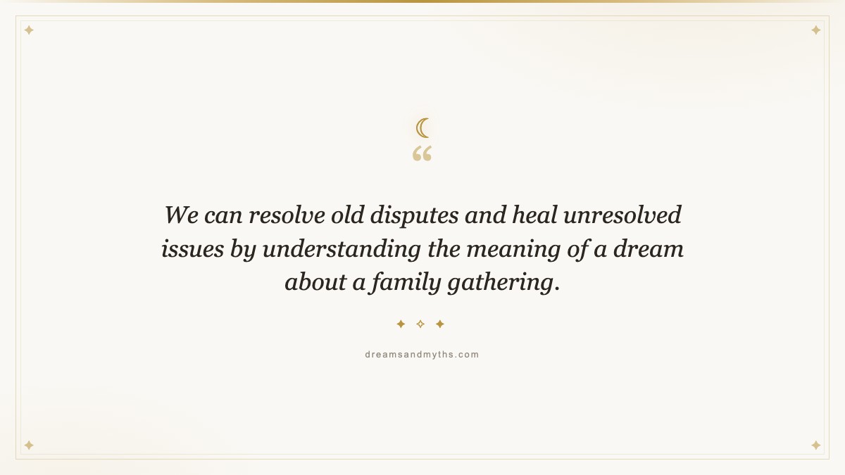 Pull quote from Dream About Family Gathering
