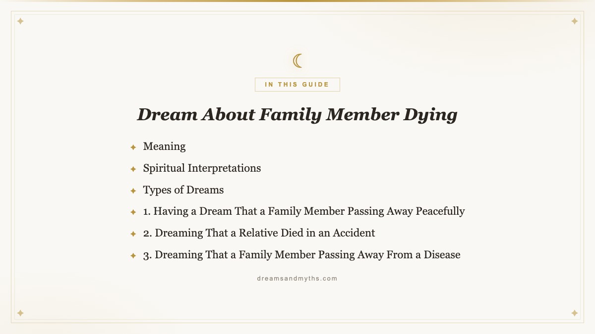 At a glance — Dream About Family Member Dying