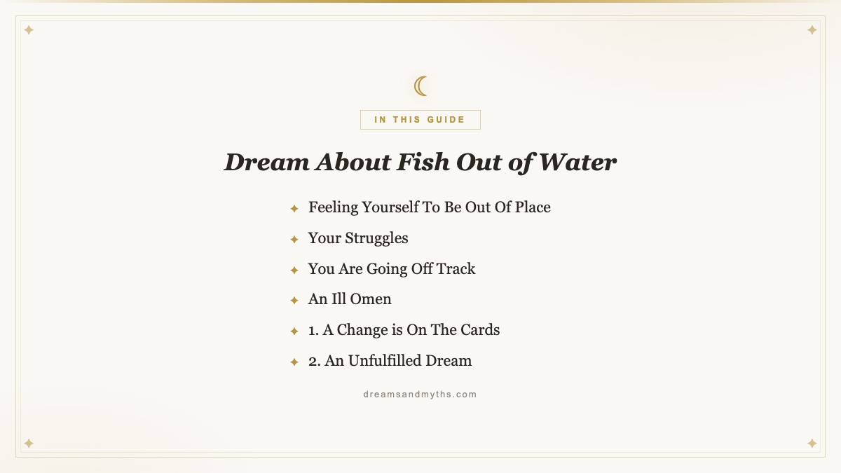 At a glance — Dream About Fish Out of Water