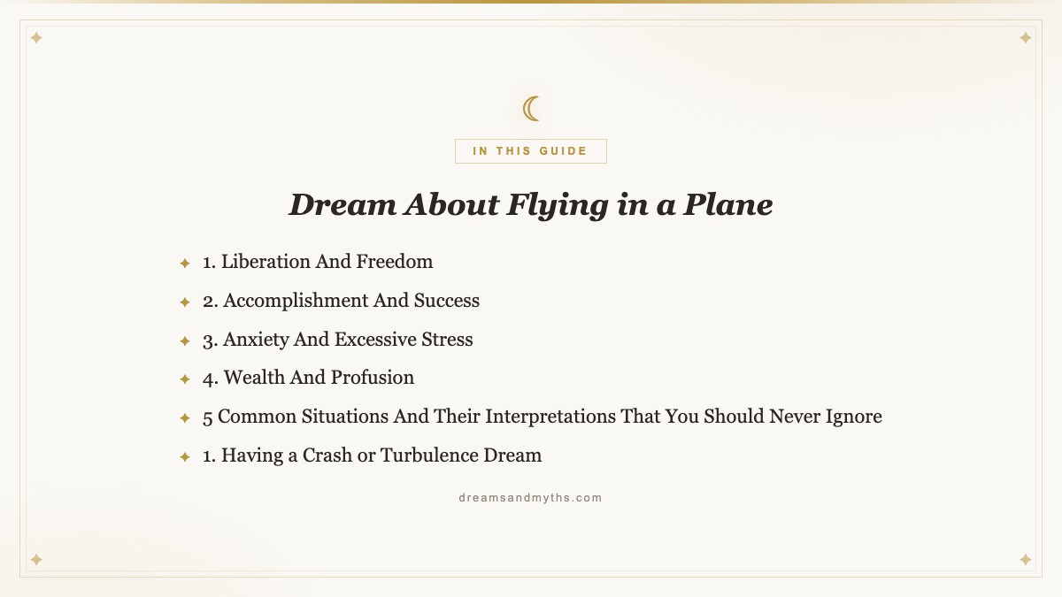 At a glance — Dream About Flying in a Plane
