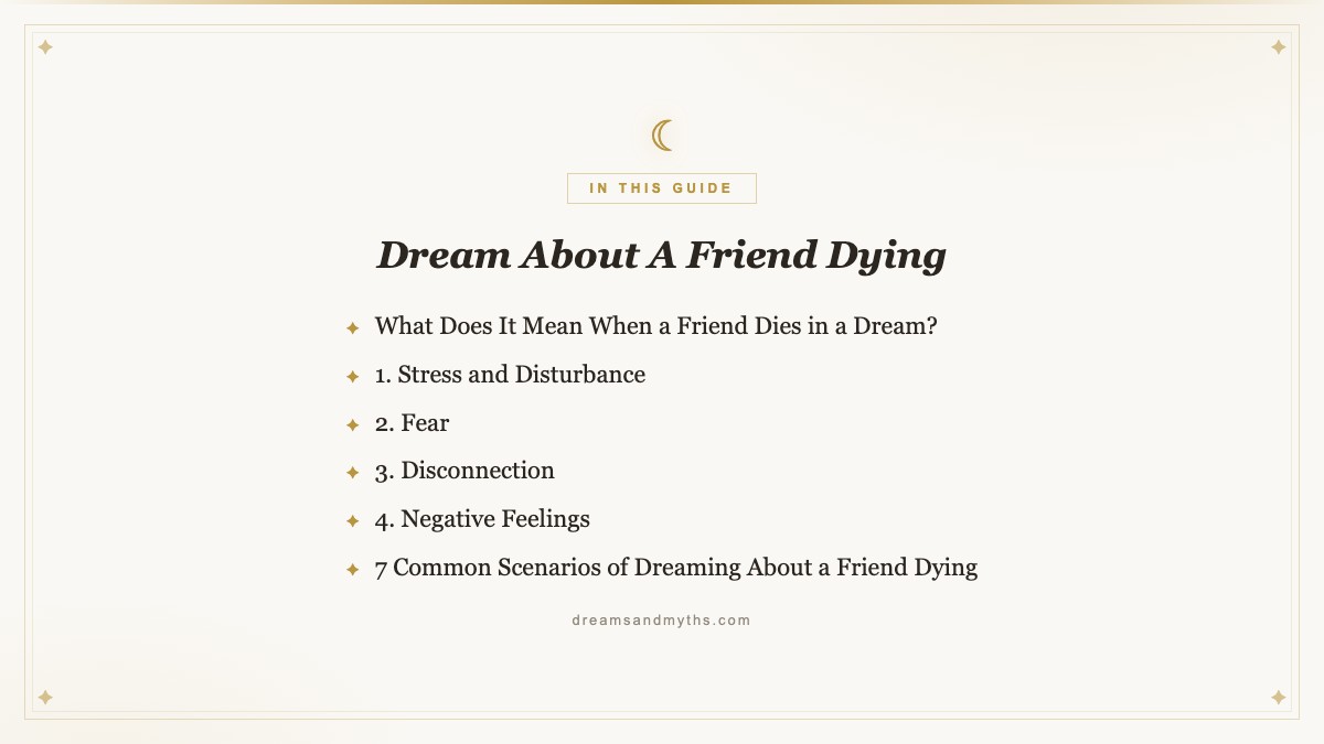 At a glance — Dream About A Friend Dying