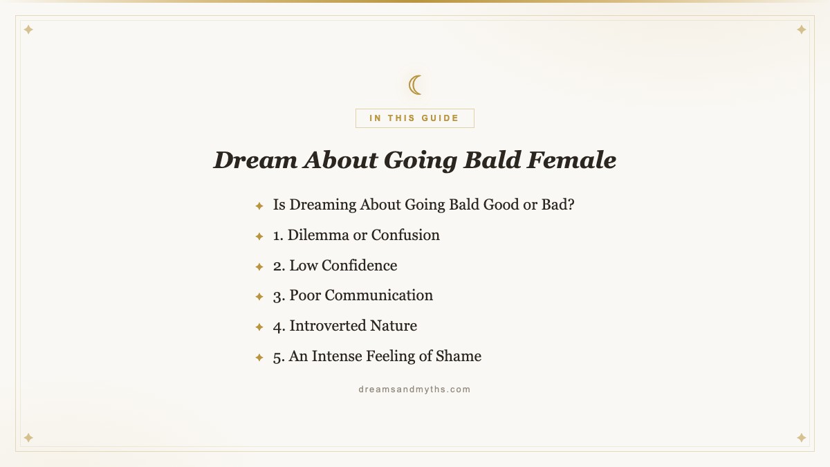 At a glance — Dream About Going Bald Female