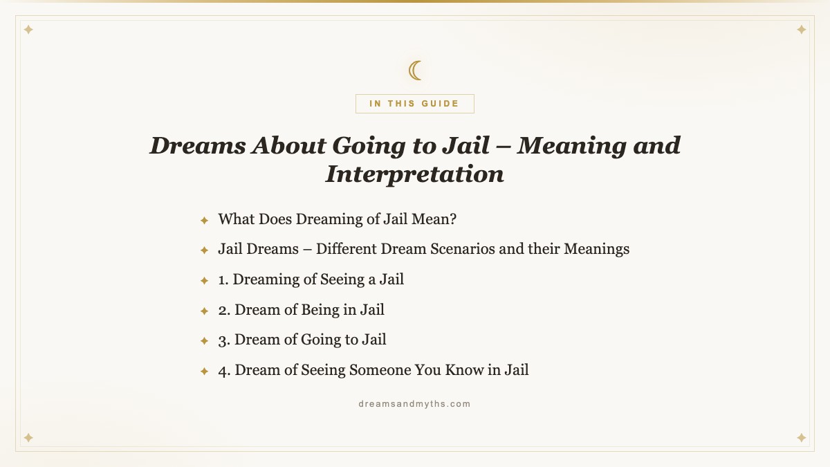 At a glance — Dreams About Going to Jail – Meaning and Interpretation