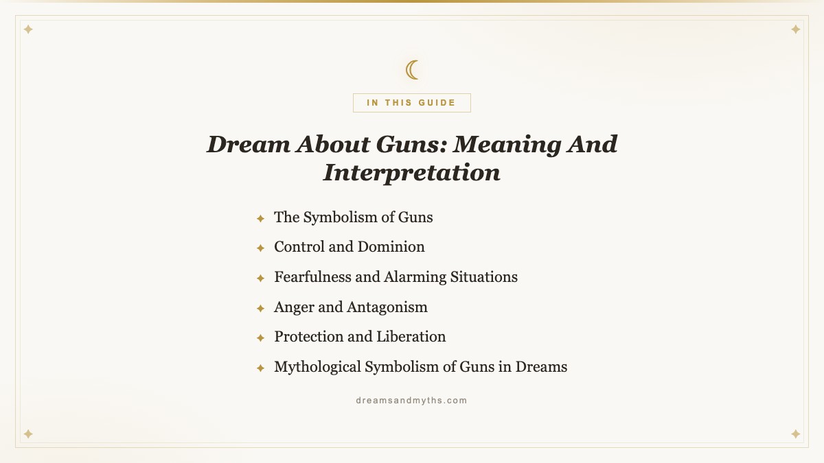 At a glance — Dream About Guns: Meaning And Interpretation