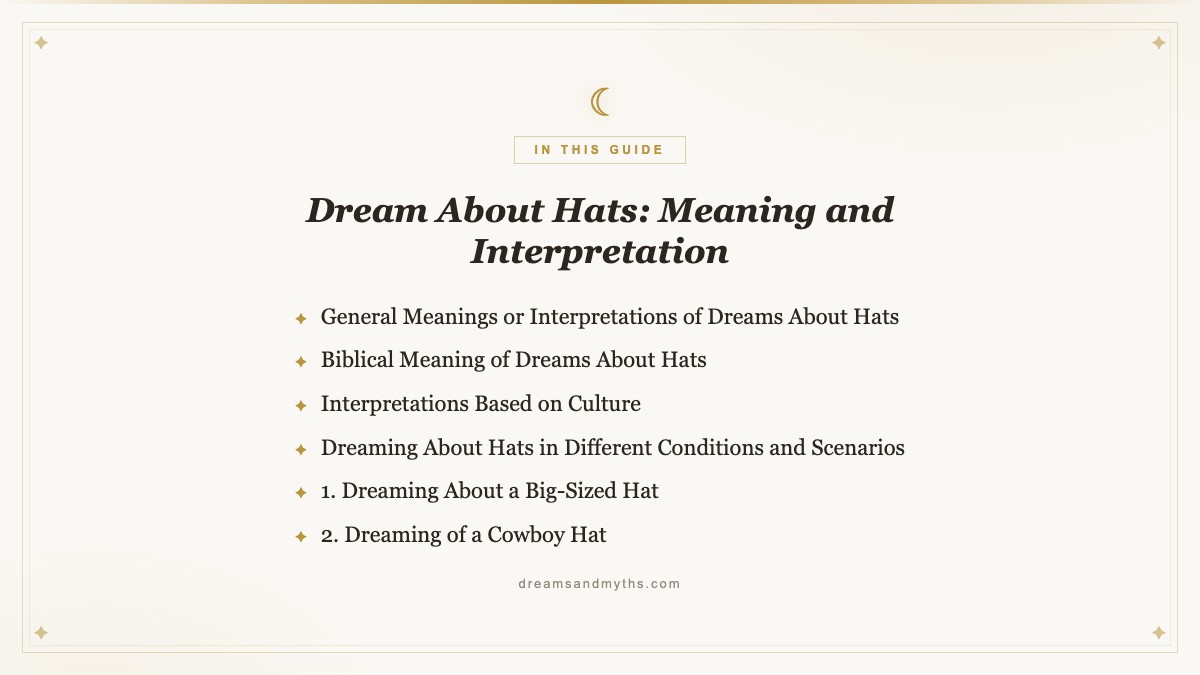At a glance — Dream About Hats: Meaning and Interpretation