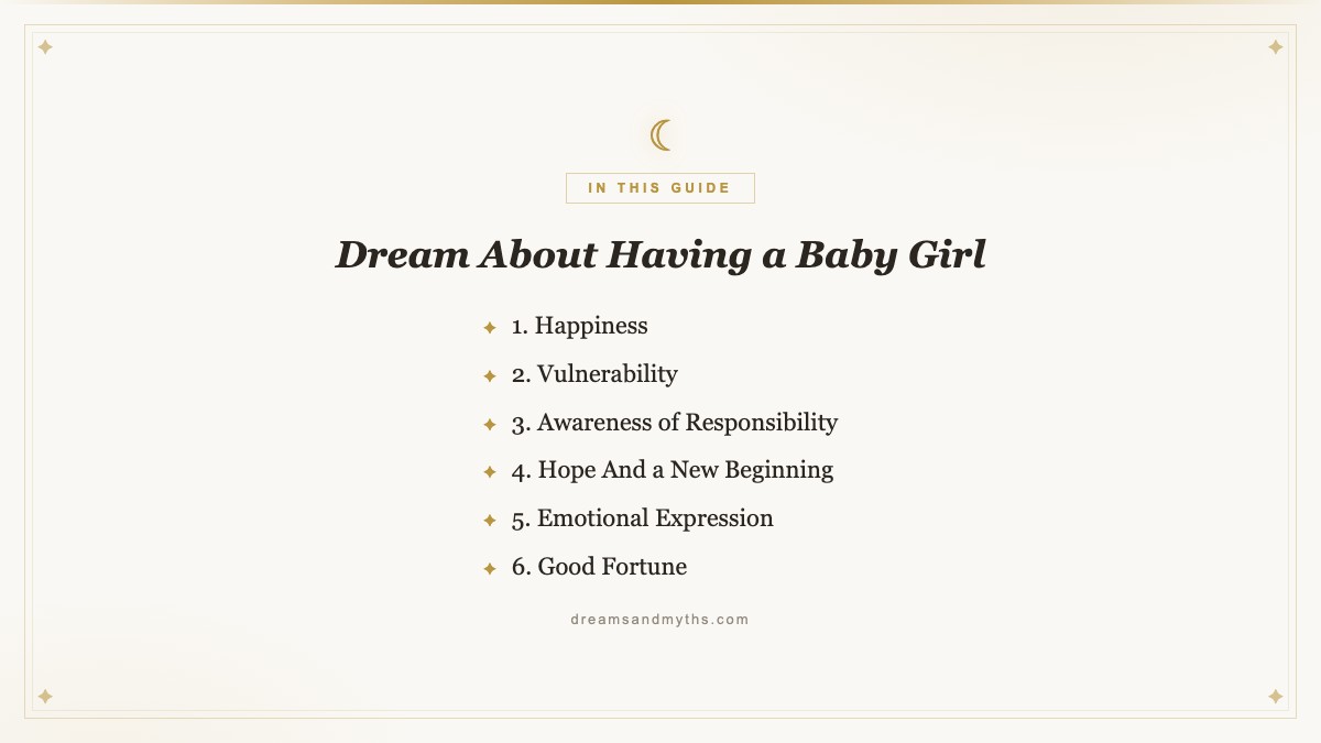 At a glance — Dream About Having a Baby Girl