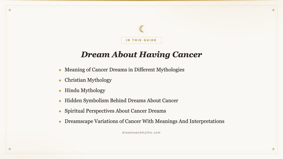 At a glance — Dream About Having Cancer